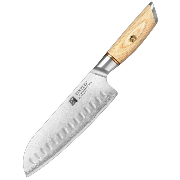 XinZuo Lan B37-RS Santoku-Messer | 18 cm | Damast